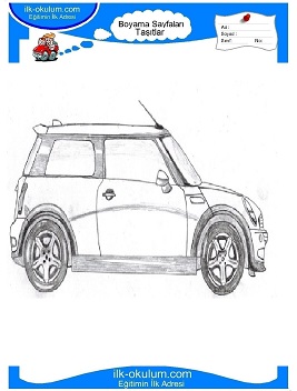 Çocuklar İçin Mini-cooper Boyama Sayfaları 